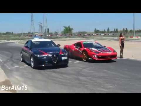 Ferrari 458 and Alfa Romeo Giulia QV Driving Around !!! [ PURE ITALIAN BEAUTY ]