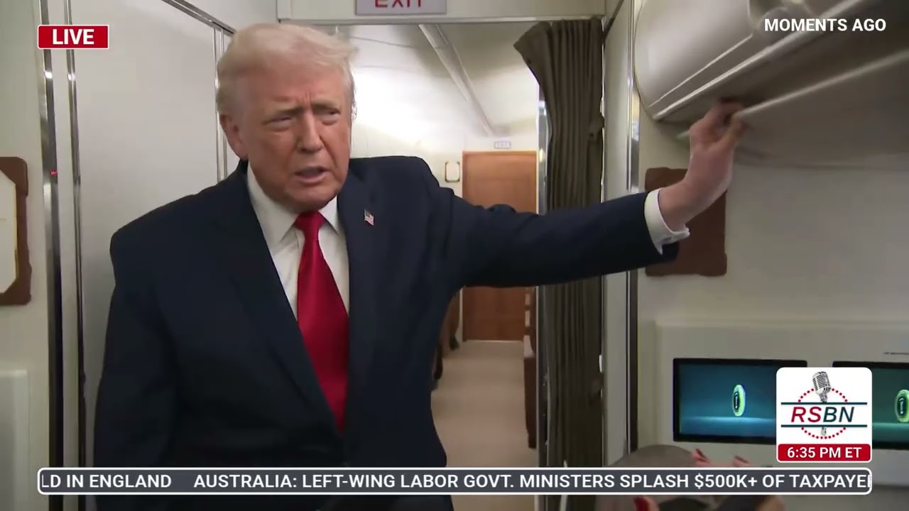 WATCH: President Trump Gaggles with Press on Air Force One. - 12/9/2025