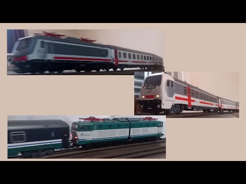 Trenitalia in HO: E464 pushing InterCity- Palermo-Ro; E656  Exp1990 "Mongibello" Milano-Siracusa