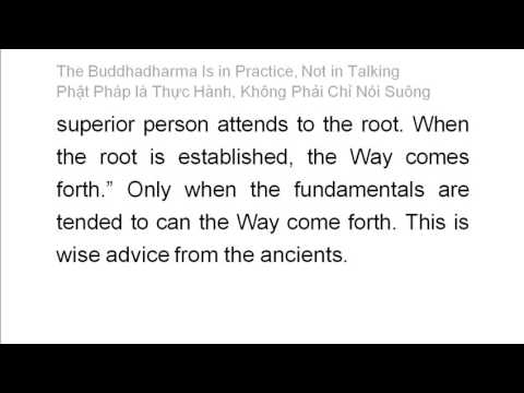 [Venerable Master Hsuan Hua] 1.1  The Buddhadharma Is in Practice, Not in Talking