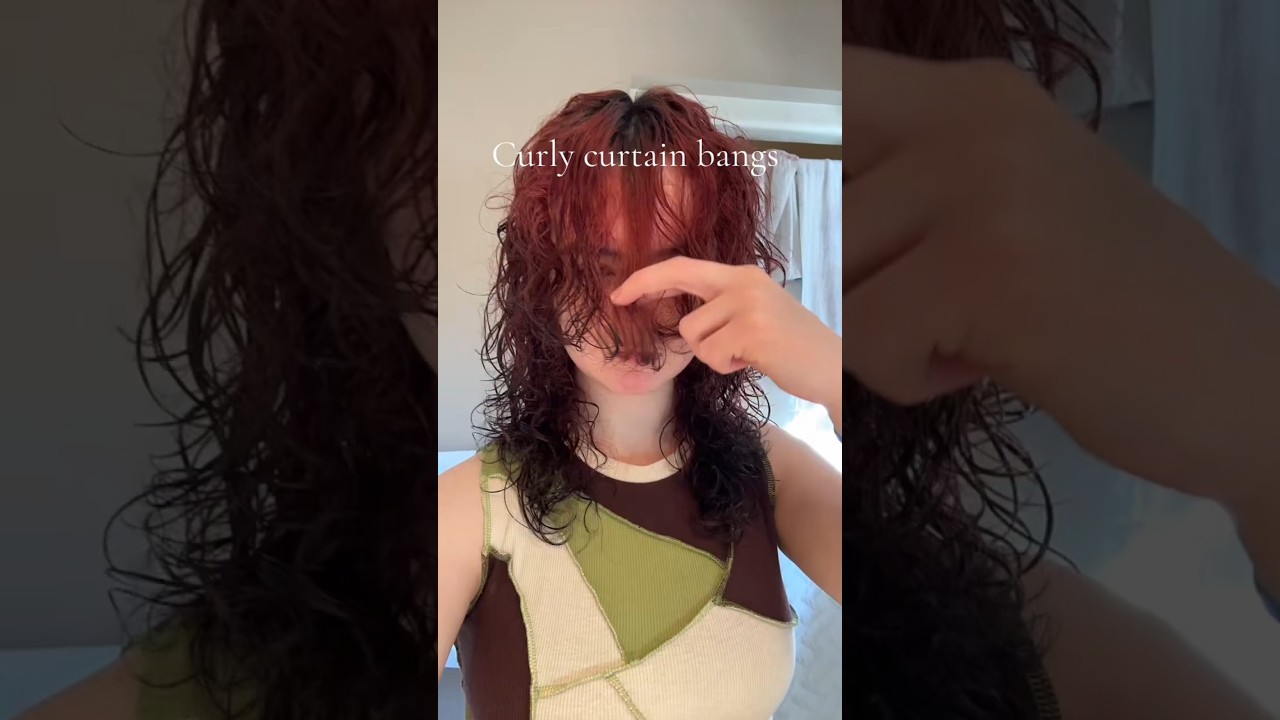 Curly Curtain Bangs That Frame the Face Perfectly ✨ | @cypressrobinson #curlyhairstyles  #curlyhair