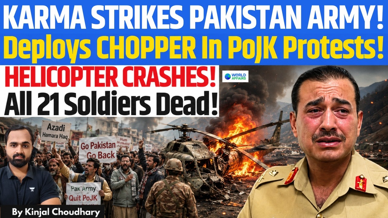 KARMA STRIKES PAKISTAN! Chopper Sent To Crush PoJK Protests Crashes - 21 Soldiers Dead | Kinjal