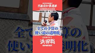 京都府知事選挙【浜田聡】4月1日街頭演説【小さな政府・税金の使い道の透明化】
