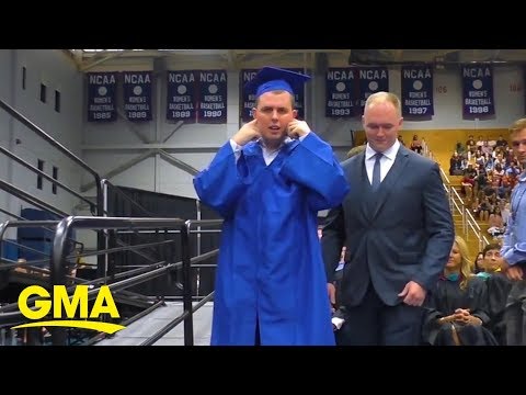 Graduation ceremony goes silent when student with autism accepts diploma | GMA Digital
