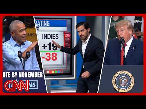 Obama 'crushes' Trump in polling as both make midterm pitch