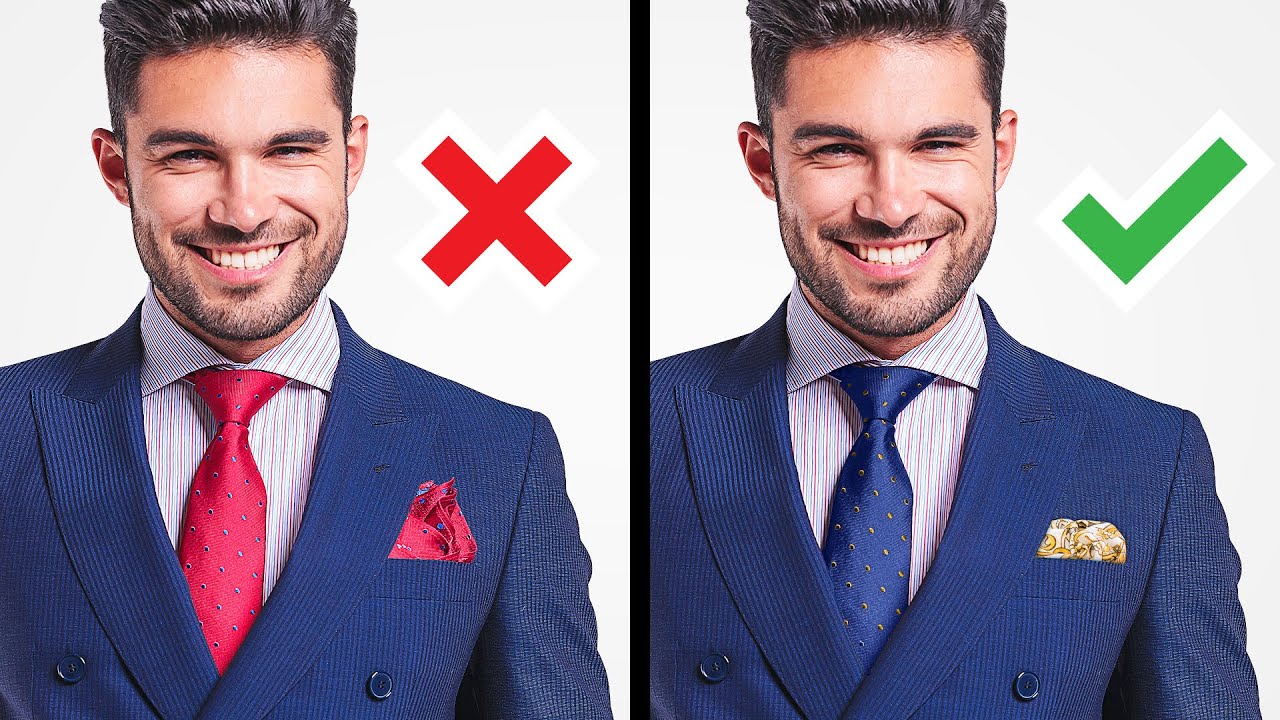 Watch video Why Your Tie Should NEVER Match Your Pocket Square Now Why Your Tie Should NEVER Match Your Pocket Square
