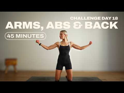 Day 18 - 45 Min. Upper Body Workout with Dumbbells | 1 Month Pilates x Strength Challenge