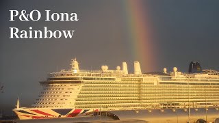 Rainbow over P&O Iona after Storm Antoni
