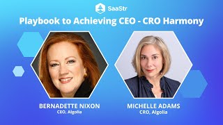 Playbook to Achieving CEO - CRO Harmony with @Algolia CEO Bernadette Nixon and CRO Michelle Adams