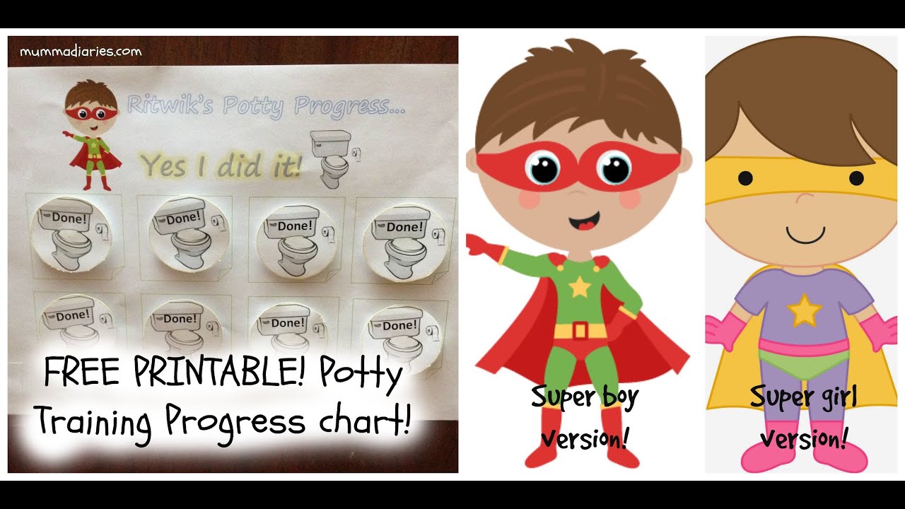 Potty Training progress chart for Toddlers! FREE Printable!