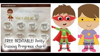 Potty Training progress chart for Toddlers! FREE Printable!