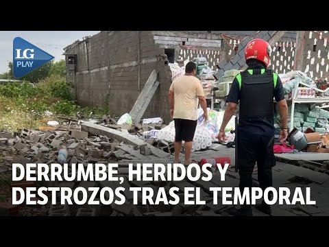 Un supermercado se derrumbó tras la tormenta en Delfín Gallo