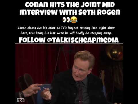 Conan O’Brien Hits The Joint Mid Interview With Seth Rogen