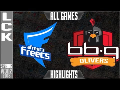 AFS vs BBQ Highlights | LCK Week 3 Spring 2018 W3D2 | Afreeca Freecs vs BBQ Olivers Highlights