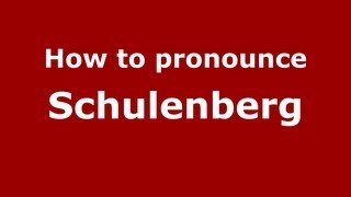 How to pronounce Schulenberg