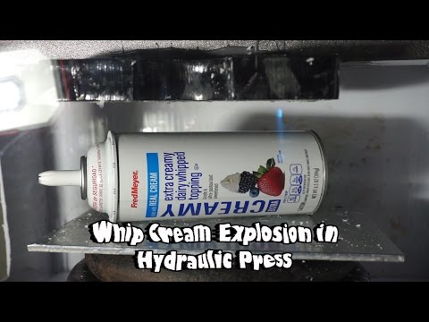 Whipped Cream Crushed by Hydraulic Press| Whipped Cream Explosion!