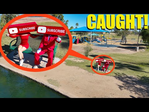 drone catches Subscribe Heads at the Park (They were so mad)