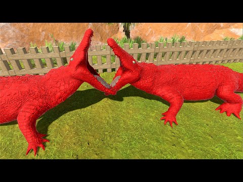 FIRE PURUSSAURUS CROCODILE DEATH RUN - Animal Revolt Battle Simulator