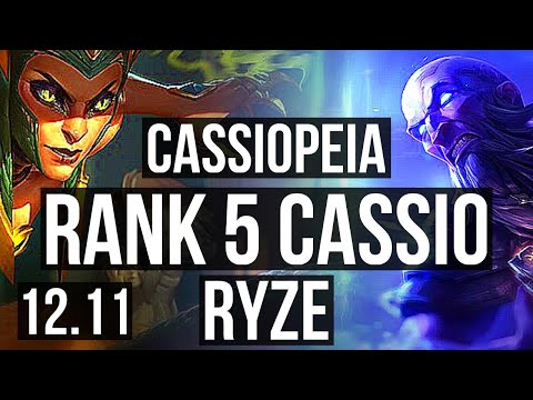 CASSIOPEIA vs RYZE (TOP) | Rank 5 Cassio, 2.2M mastery, 1200+ games, 2/1/3 | KR Challenger | 12.11