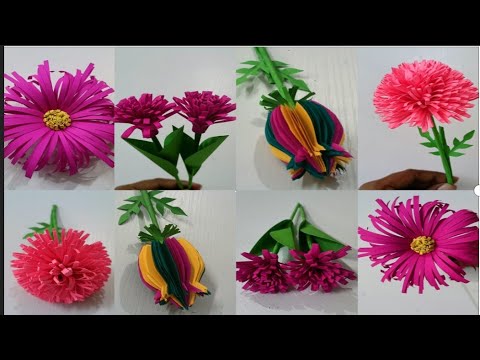 4 Types Of Paper Flowers/Paper Craft Ideas