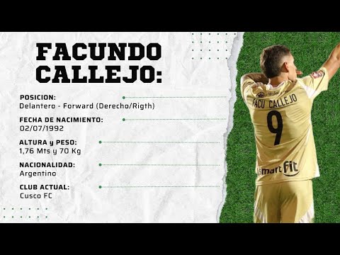 Facundo Callejo // Delantero - Striker // Cusco FC 2025