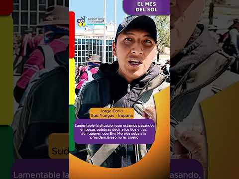 Jorge Coria, joven natural de Irupana, Sud Yungas, ante las movilizaciones en la ciudad de La Paz.