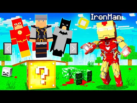Opening SUPERHERO LUCKY BLOCKS to get GOD HEROES in Minecraft!