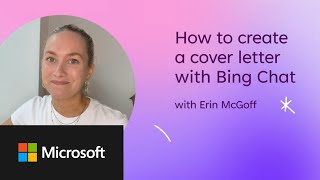 Microsoft Create: Write a cover letter with Bing Chat