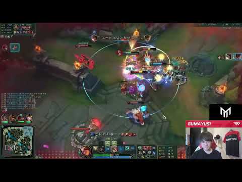 T1 Gumayusi was not afraid to start a 3v5 fight on a 3-items Samira, and got a Quadra Kill