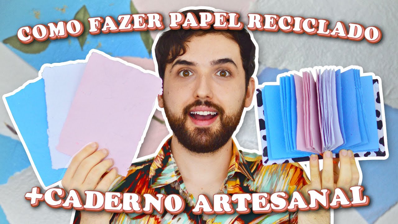 COMO FAZER PAPEL RECICLADO EM CASA | DIY Caderno feito à mão para bullet journal