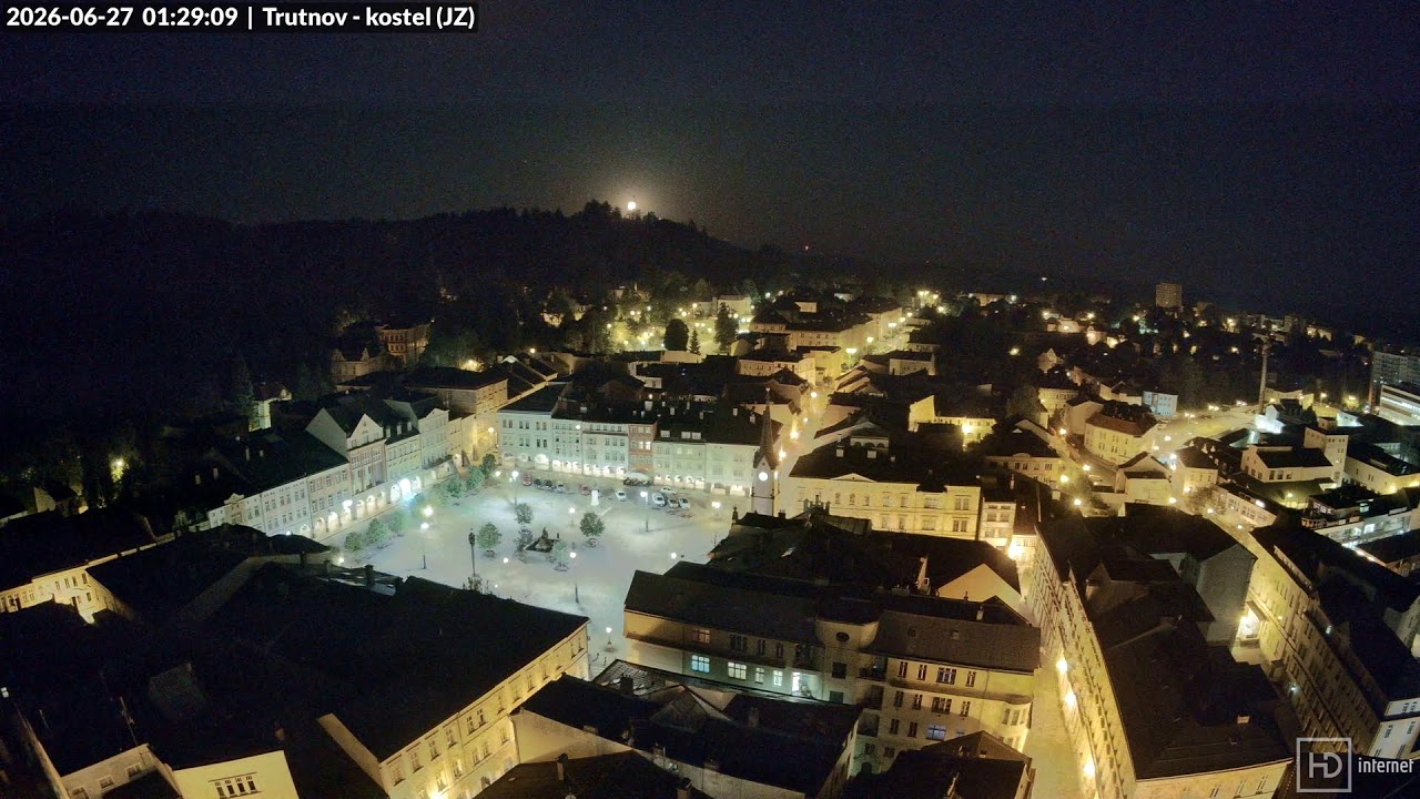 Live webcam view of Krakonoš Square from the Church Tower