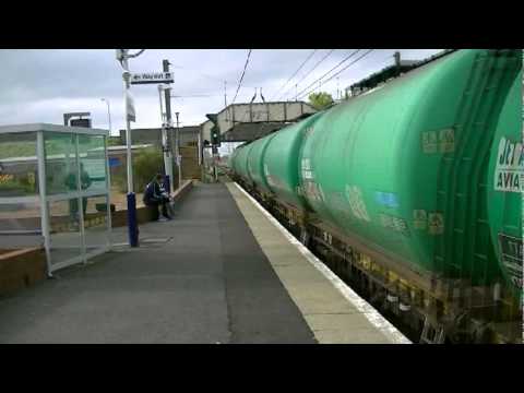 Inaugural run by Colas of Grangemouth to Prestwick Airport aviation fuel tanks. 66847 on 6Z46.mpeg