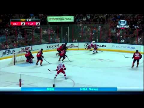 Pavel Datsyuk's Sick back handed pass to Johan Franzen past four Panthers