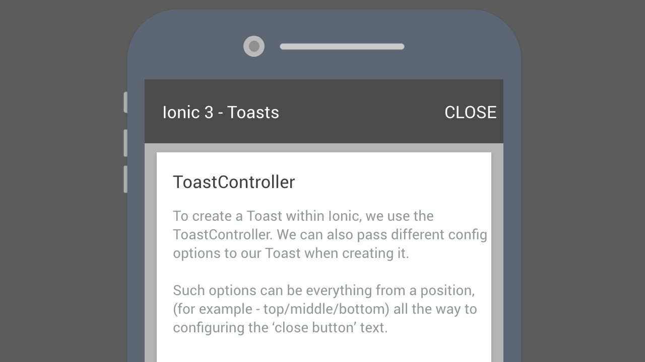 Ionic 3 - Toasts