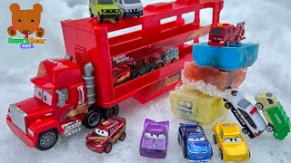 Red Transportation Vehicle Looks for 15 Working Cars & Cars Car Carrier 4 Stories 【Kuma's Bear Kids】
