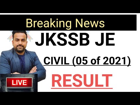 JKSSB JE CIVIL RESULT OUT || BREAKING NEWS (Adv no 05/2021)â€‹â @CareerSuccessJammu #jkssb #jecivil