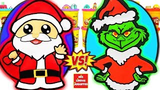 Huevos Sorpresa Gigantes de Santa Claus o Papa Noel VS El Grinch de Plastilina Play Doh en Español