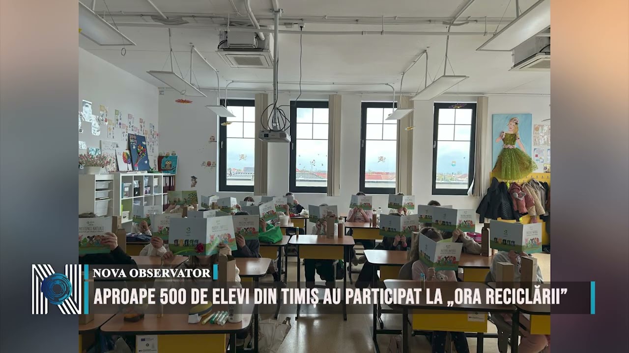 Aproape 500 de elevi din Timiș au participat la „Ora Reciclării”
