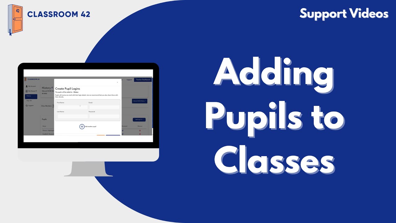 Adding Pupils to Classes – Classroom 42