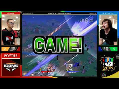 Super Smash Con 2017 - NRG | Nairo (Meta Knight) vs. INC | Seagull Joe (Wolf) - SSBB - Top 24, LR2