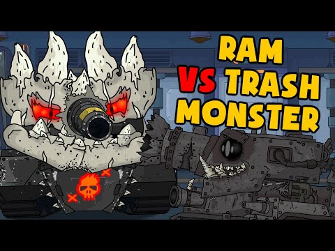 Gladiator fights: Ram vs Trash Monster - Cartoons about tanks