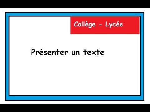 MÉTHODE HISTOIRE- GEO : présenter un texte