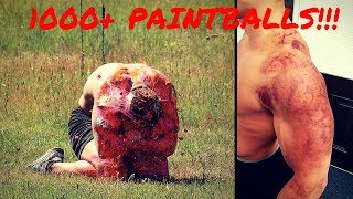 SHOT WITH 1000+ PAINTBALLS IN SLOW MOTION | Bodybuilder VS Paintball Guns | Crazy Challenge Fail