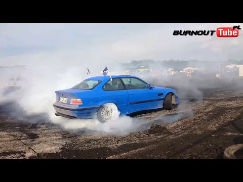 Palenie gumy BMW E36 328 "TOP MEBEL" - XX Ogólnopolski Zlot BMW Toruń 2017