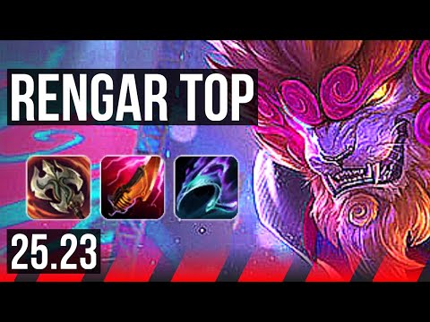 RENGAR vs ZAAHEN (TOP) | 9 solo kills, 600+ games, Dominating | KR Master | 25.23