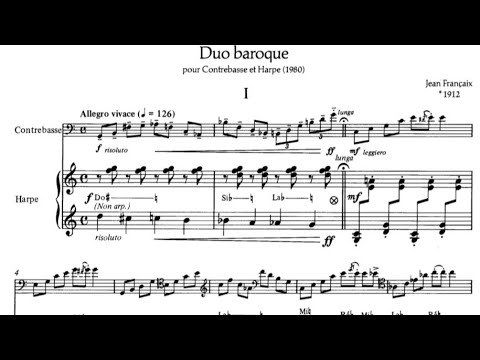 Jean Françaix - "Duo baroque" for Double Bass and Harp (1980)