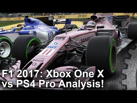 [4K HDR] F1 2017: Xbox One X vs PS4 Pro Graphics Comparison + Frame-Rate Test