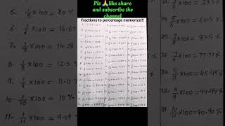 Percentage fraction Value #percentage #formula #math #mathtrick #mathematics #mentor math