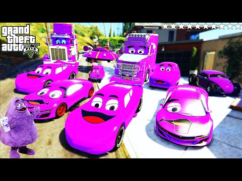 GTA 5 - Stealing The GRIMACE SHAKE Cars With Franklin | (Real Life Cars #169)