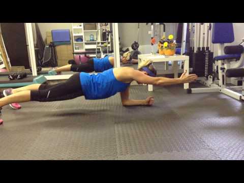 Plank with arm raise hold 5 sec